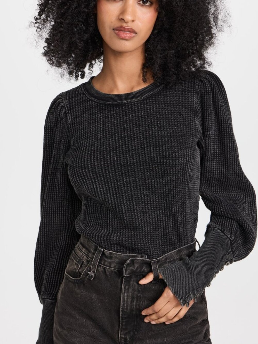 $80 FREE PEOPLE WESLEY THERMAL TOP SIZE M MEDIUM